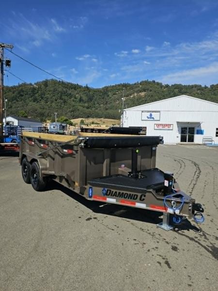 New DUMP TRAILER 2026 Diamond C LPT207 82X14 LOW PROFILE 15500 GVWR 32  SIDES LITHIUM UPGRADE MOCHA METALLIC