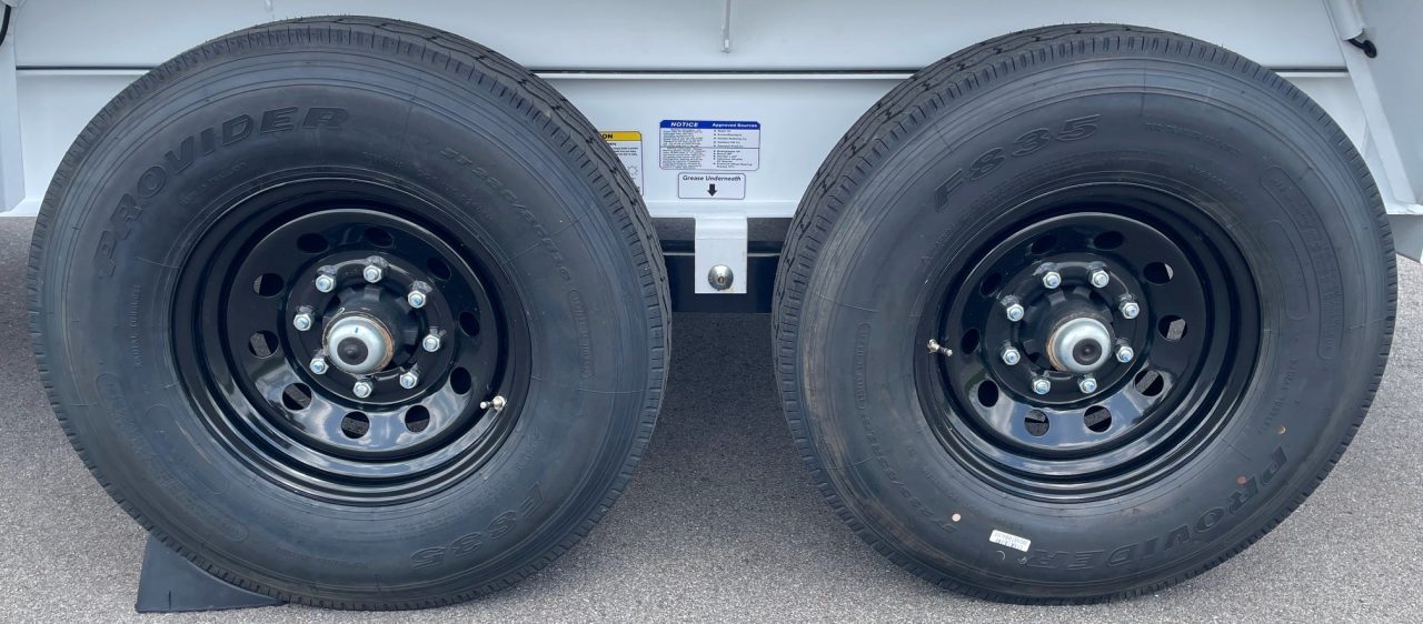 New Horizon LZ7 14'x 83" Dump Trailer: PEARL WHITE , 14K GVWR, Spare