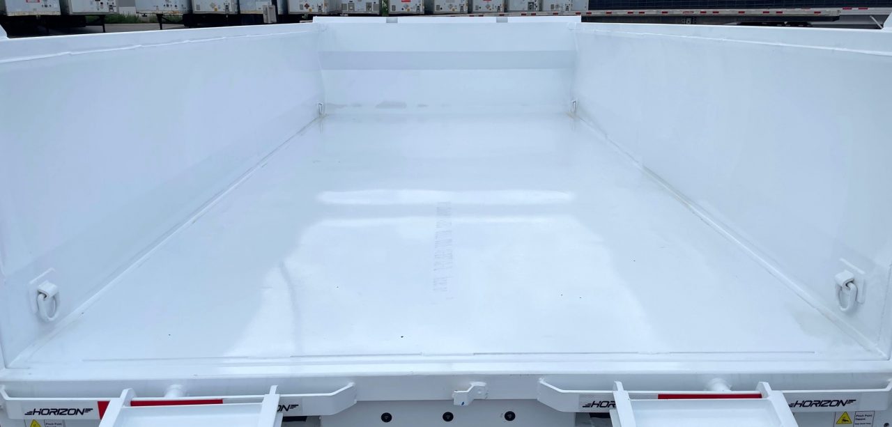 New Horizon LZ7 14'x 83" Dump Trailer: PEARL WHITE , 14K GVWR, Spare