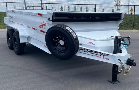 New Horizon LZ7 14'x 83  Dump Trailer: PEARL WHITE , 14K GVWR, Spare
