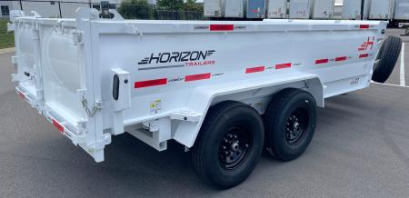 New Horizon LZ7 14'x 83" Dump Trailer: PEARL WHITE , 14K GVWR, Spare