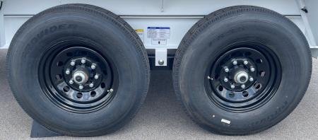 New Horizon LZ7 14'x 83" Dump Trailer: PEARL WHITE , 14K GVWR, Spare