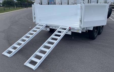 New Horizon LZ7 14'x 83" Dump Trailer: PEARL WHITE , 14K GVWR, Spare