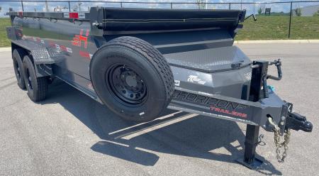 New Horizon LZ7 14'x 83" Dump Trailer: ASH GRAY, 14K GVWR, Spare