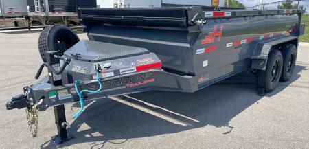New Horizon LZ7 14'x 83" Dump Trailer: ASH GRAY, 14K GVWR, Spare
