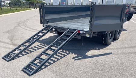 New Horizon LZ7 14'x 83" Dump Trailer: ASH GRAY, 14K GVWR, Spare