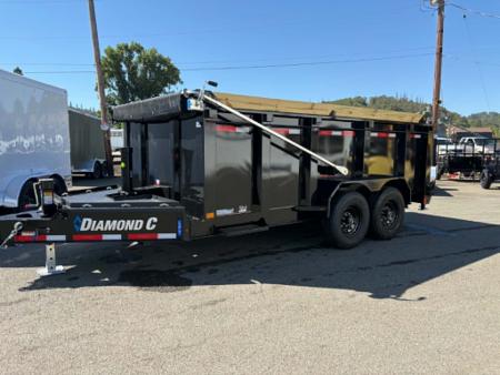 New DUMP TRAILER 2026 Diamond C LPT207 82X14 LOW PROFILE 15500 GVWR 44  SIDES ONYX BLACK