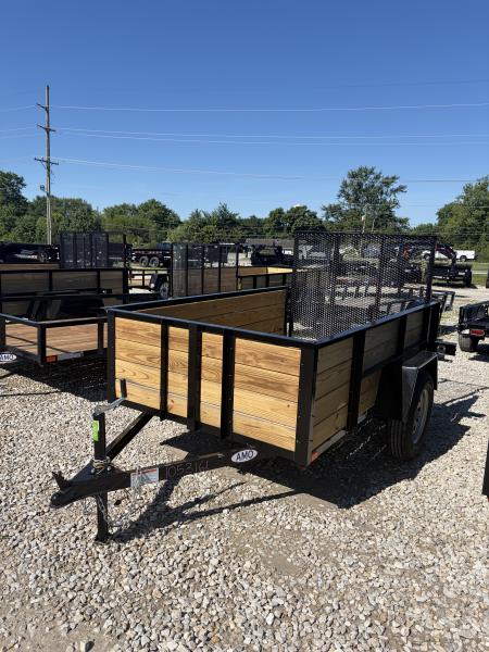 New 2026 AMO US081 Utility Trailer 5X8 SA WOOD SIDES (GVW:2990) BLACK