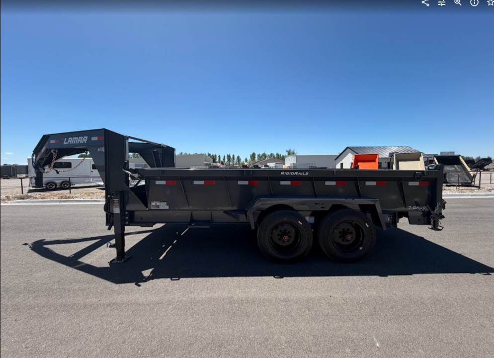 New 2026 Lamar 7X14 16K Telescopic Gooseneck Dump Trailer
