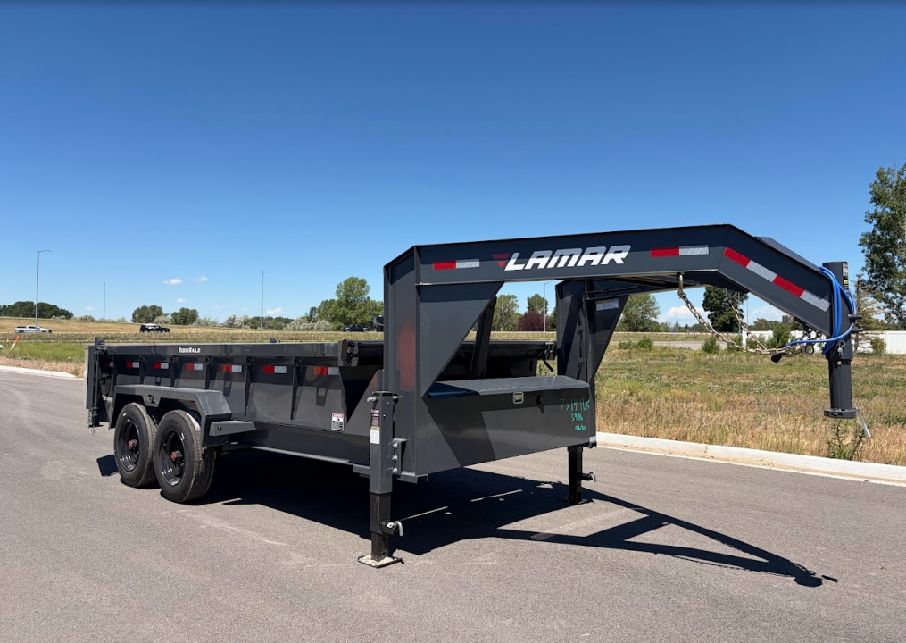 New 2026 Lamar 7X14 16K Telescopic Gooseneck Dump Trailer