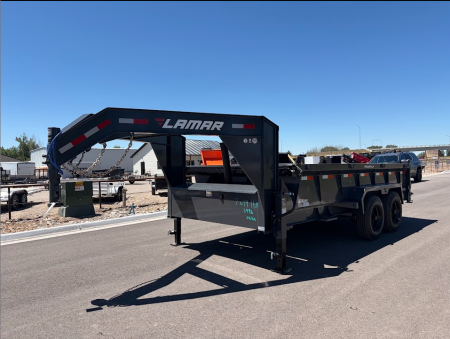New 2026 Lamar 7X14 16K Telescopic Gooseneck Dump Trailer