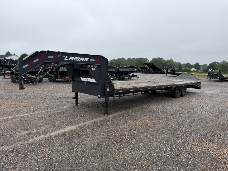Used 2022 Lamar 102"X30' 14K GVWR Gooseneck Flatbed Trailer