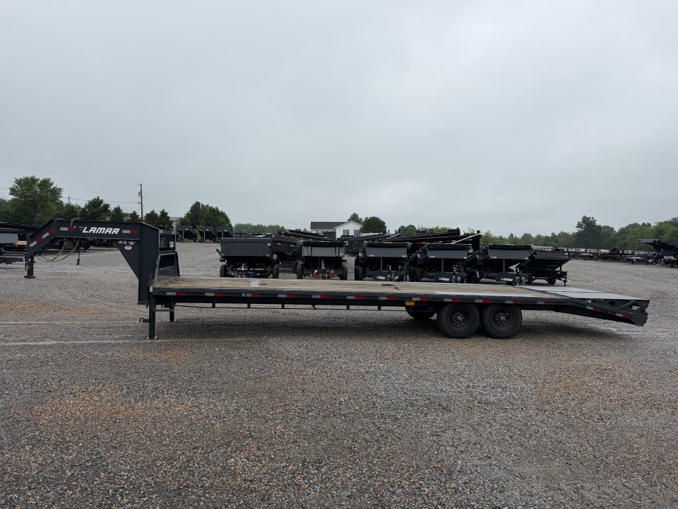 Used 2022 Lamar 102"X30' 14K GVWR Gooseneck Flatbed Trailer