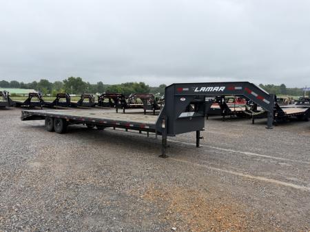 Used 2022 Lamar 102 X30' 14K GVWR Gooseneck Flatbed Trailer