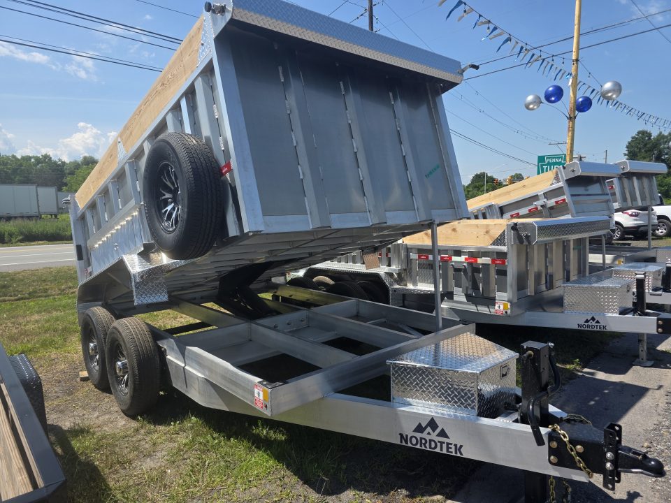 New 2026 Nordtek 82X12 12K - 4' HIGH SIDES ALUMINUM Dump Trailer