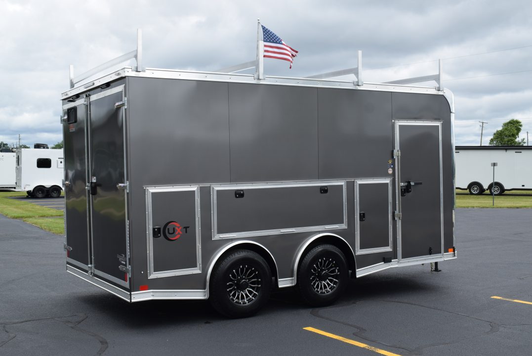 New 2026 United UXT 8.5x16 Pro Contractor w/ Ladder Racks, Tool Crib, Rear Double Doors & 30A Electrical