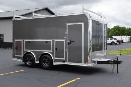 New 2026 United UXT 8.5x16 Pro Contractor w/ Ladder Racks, Tool Crib, Rear Double Doors & 30A Electrical