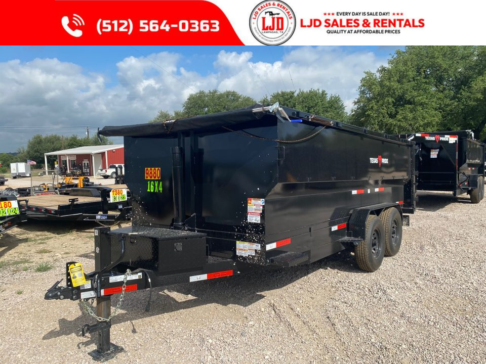 New 2026 Texas Pride - 16 X 4 - Dump Trailer - 16K GVWR - Tarp