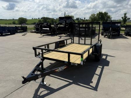 New 2026 H&H Black 66"x10' 3k Rail Side Utility Trailer