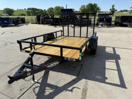 New 2026 H&H Black 76"x10' 3k Rail Side Utility Trailer