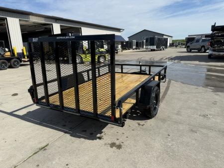 New 2026 H&H Black 76"x10' 3k Rail Side Utility Trailer