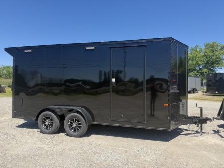 New 2027 Rock Solid Cargo 7'x16'x7' Cargo / Enclosed Trailer Black Out Package
