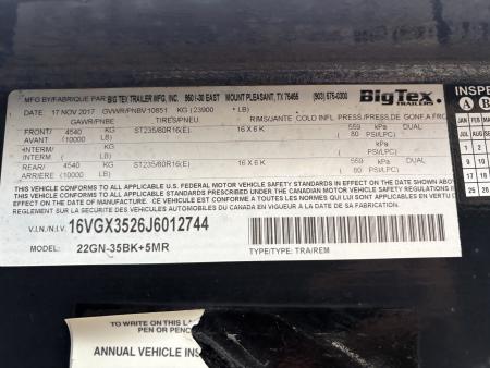 Used 2018 Big Tex Trailers 22GN-40 mega ramps 102x40ft 10k axles Deckover Trailer
