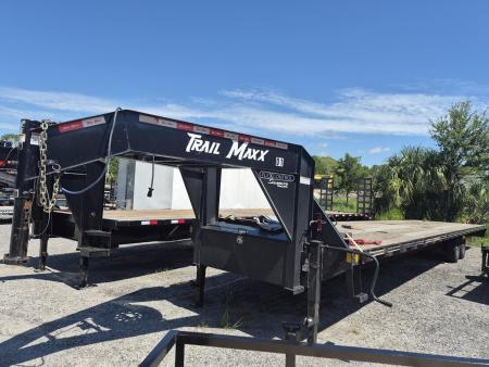 Consignment 2025 Trail Maxx 40 Ft. Gooseneck Equipment Trailer – 12,000 LB Capacity Heavy-Duty Hauler