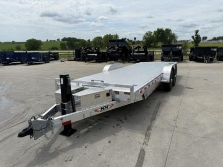 New 2026 H&H Aluminum 82 x22' 14k Electric Tilt Speed Loader Car Hauler Trailer