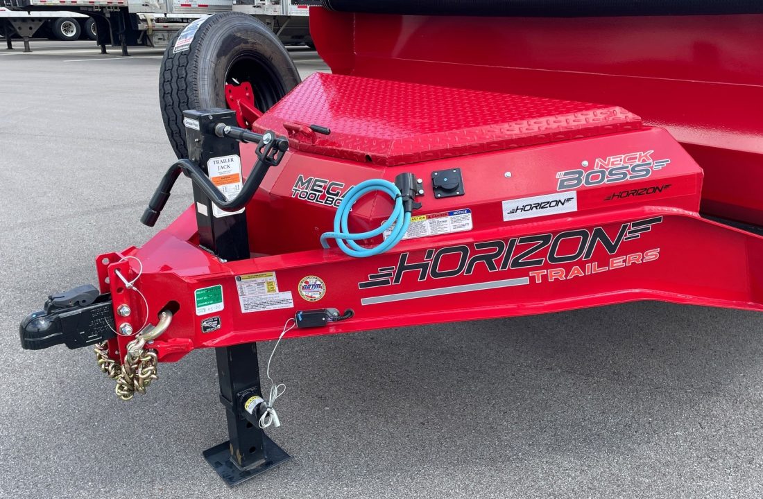 New Horizon LZ7 14'x 83" Dump Trailer: RED, 14K GVWR, Spare