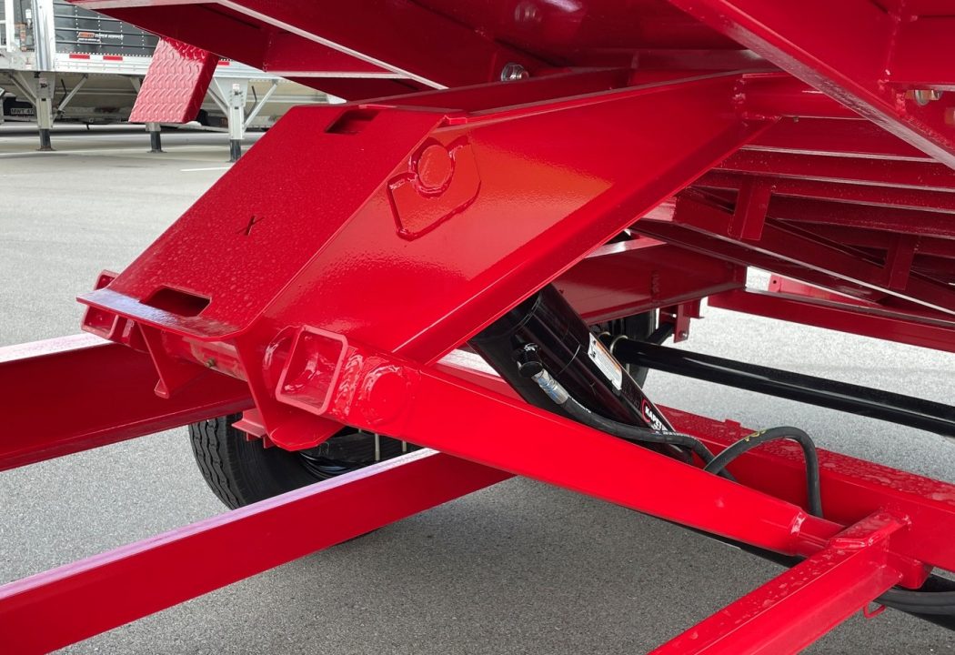 New Horizon LZ7 14'x 83" Dump Trailer: RED, 14K GVWR, Spare