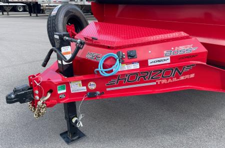 New Horizon LZ7 14'x 83" Dump Trailer: RED, 14K GVWR, Spare