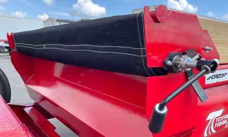 New Horizon LZ7 14'x 83" Dump Trailer: RED, 14K GVWR, Spare