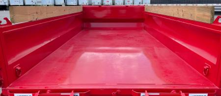 New Horizon LZ7 14'x 83" Dump Trailer: RED, 14K GVWR, Spare