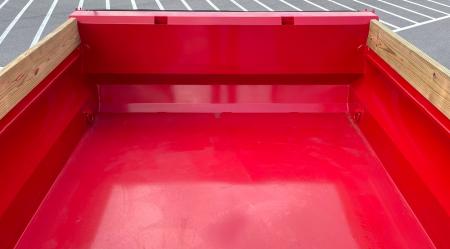 New Horizon LZ7 14'x 83" Dump Trailer: RED, 14K GVWR, Spare