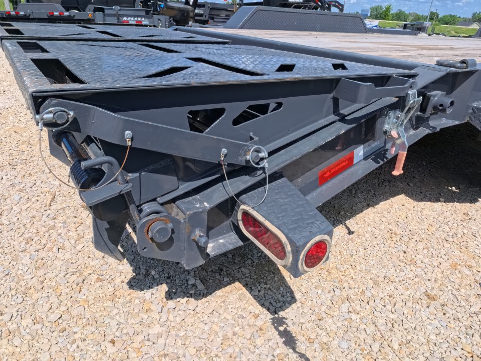 Used 2024 Iron Bull 83 x 20 EWB Equipment Trailer with 14K GVWR, Rampage Ramps and Self-Cleaning Dove Tail