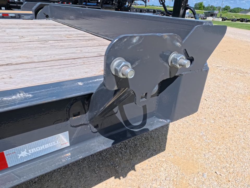 Used 2024 Iron Bull 83 x 20 EWB Equipment Trailer with 14K GVWR, Rampage Ramps and Self-Cleaning Dove Tail