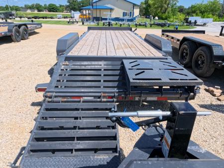 Used 2024 Iron Bull 83 x 20 EWB Equipment Trailer with 14K GVWR, Rampage Ramps and Self-Cleaning Dove Tail