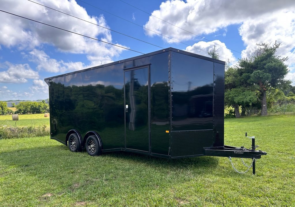 New 2026 Rock Solid Cargo 8.5x20 7'6" Interior Height - Black 5200lb Torsion Car Hauler
