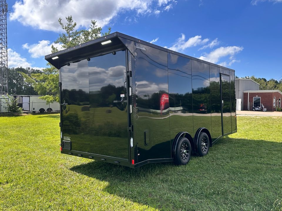 New 2026 Rock Solid Cargo 8.5x20 7'6" Interior Height - Black 5200lb Torsion Car Hauler