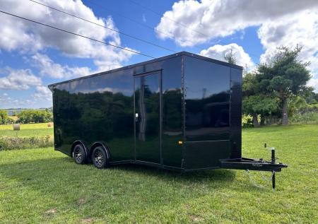 New 2026 Rock Solid Cargo 8.5x20 7'6  Interior Height - Black 5200lb Torsion Car Hauler