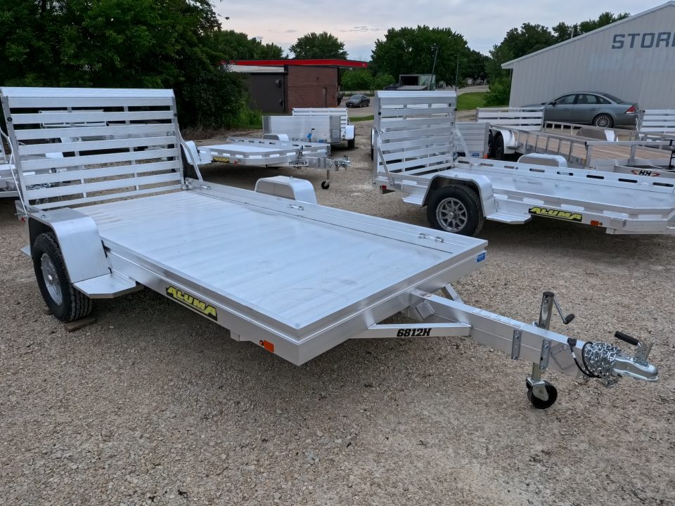 New 2027 Aluma 68 x 12 Heavy Single Axle Utility Trailer with Straight Tailgate and 2990lb. GVWR