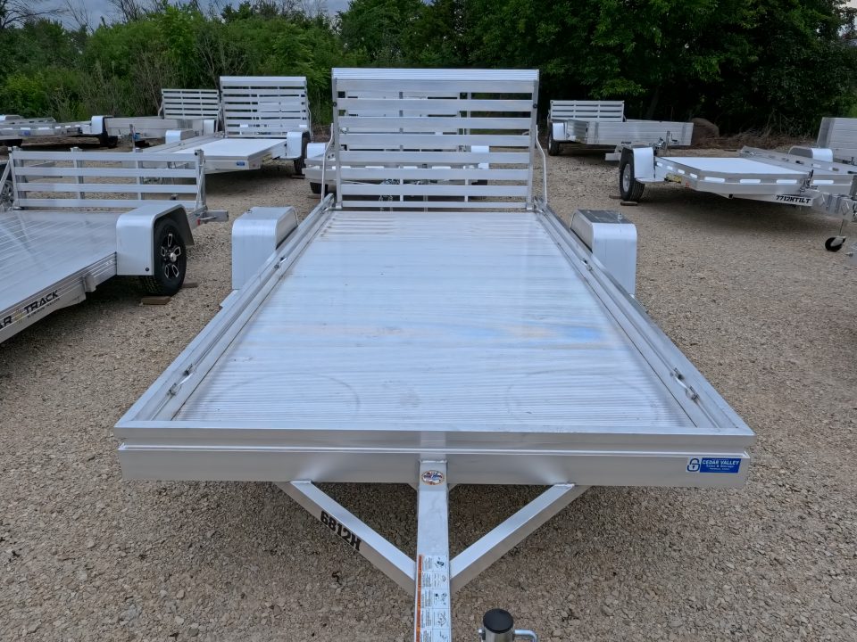New 2027 Aluma 68 x 12 Heavy Single Axle Utility Trailer with Straight Tailgate and 2990lb. GVWR