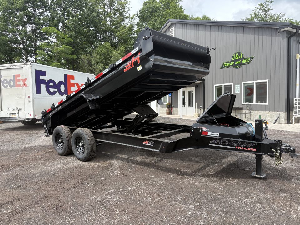 New 2026 Horizon Trailers 14' 14K Dump Trailer w/ Extension Brackets & Stabilizer Jacks