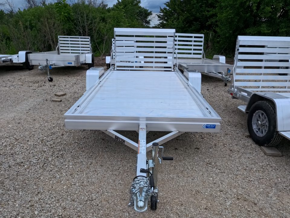 New 2027 Aluma 68 x 12 Heavy Single Axle Utility Trailer with Straight Tailgate and 2990lb. GVWR