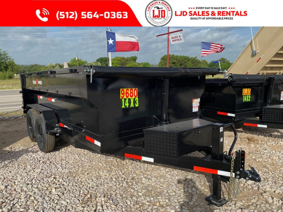New 2026 Texas Pride - Dump Trailer 14'x3' - Tarp - 16K GVWR