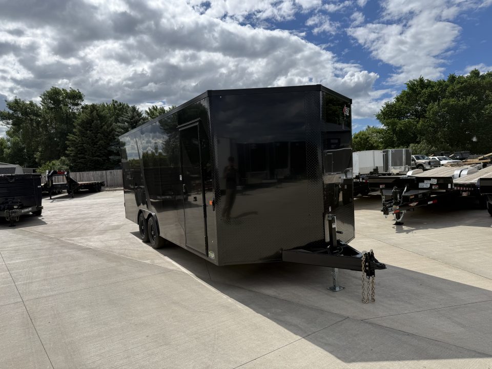 New NEW 2027 AERO 8.5x20 +2’V, 7’ TALL, WHITE Interior, BLACKOUT  EDITION- QUALITY Enclosed Car Hauler Trailer
