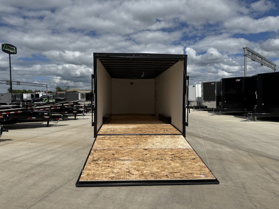 New NEW 2027 AERO 8.5x20 +2’V, 7’ TALL, WHITE Interior, BLACKOUT  EDITION- QUALITY Enclosed Car Hauler Trailer