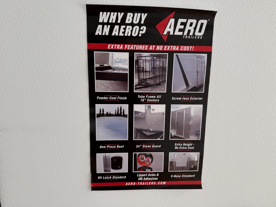 New NEW 2027 AERO 8.5x20 +2’V, 7’ TALL, WHITE Interior, BLACKOUT  EDITION- QUALITY Enclosed Car Hauler Trailer