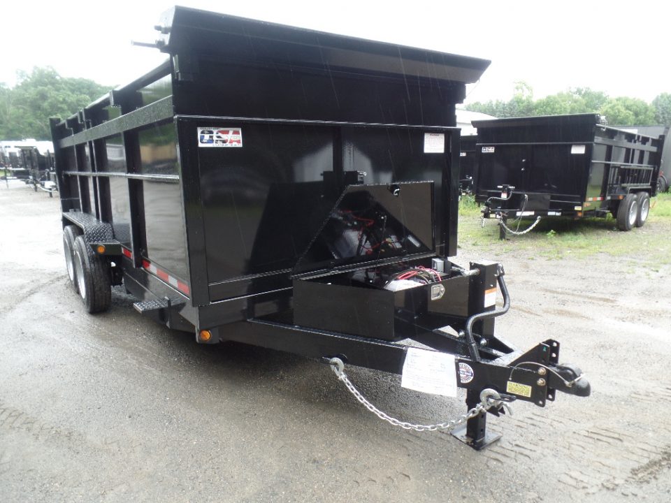 New 2026 Quality Steel and Aluminum 7X16 Dump with 4' Sides, 16,000 lb. GVWR Dump Trailer